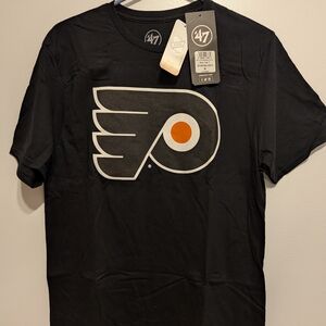 47 Philadelphia Flyers Black T‑Shirt with Orange & White Logo